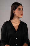 Small-to-Large Cyclinder Dual Tone Necklace