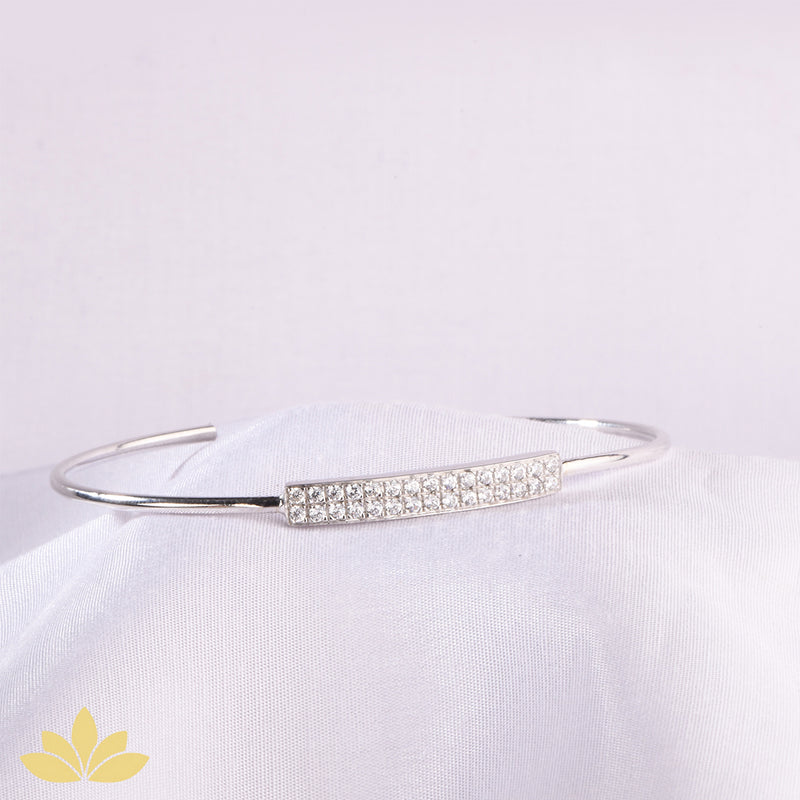 Gold Rectangle Top Stiff Bracelet
