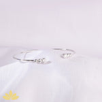 Gold 6-Stone Open Stiff Bracelet