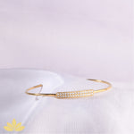 Gold Rectangle Top Stiff Bracelet