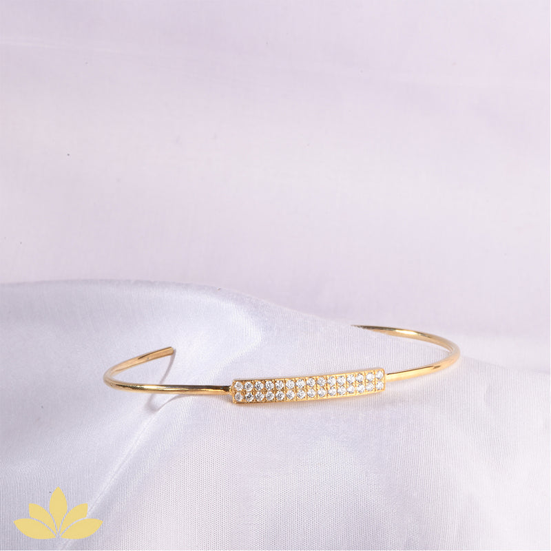 Silver Rectangle Top Stiff Bracelet