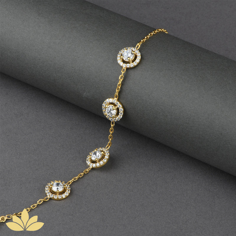 Gold 4 Stone Bracelet