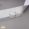 Silver Pearl Jacket Earrings