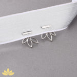 Silver Lotus Jacket Earrings