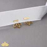 Silver Lotus Jacket Earrings