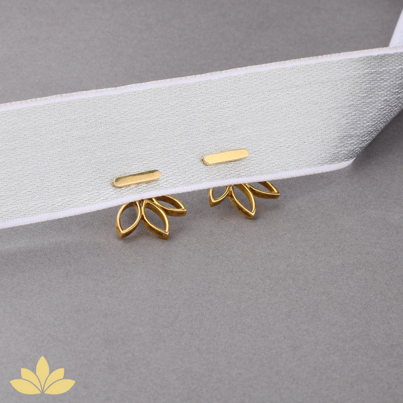 Silver Lotus Jacket Earrings
