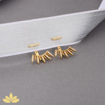 Silver Pointed Jacket Earrings
