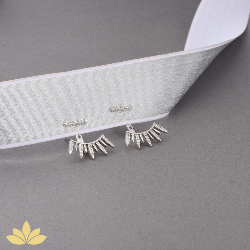 Gold Pointed Jacket Earrings