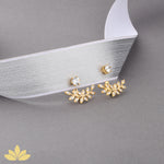 Silver Leaf Jacket Earrings