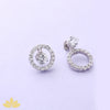 Silver Big Round Jacket Earrings