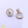 Gold Big Round Jacket Earrings