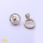 Gold Big Round Jacket Earrings
