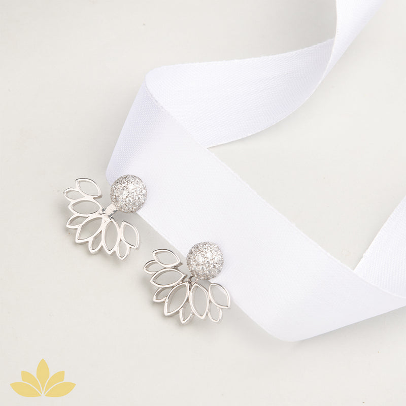 Lotus Bloom Jacket Earrings