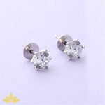 1.75c Round Solitaire Studs