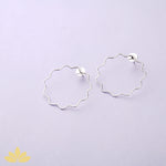 Silver Flower Outline Earrings