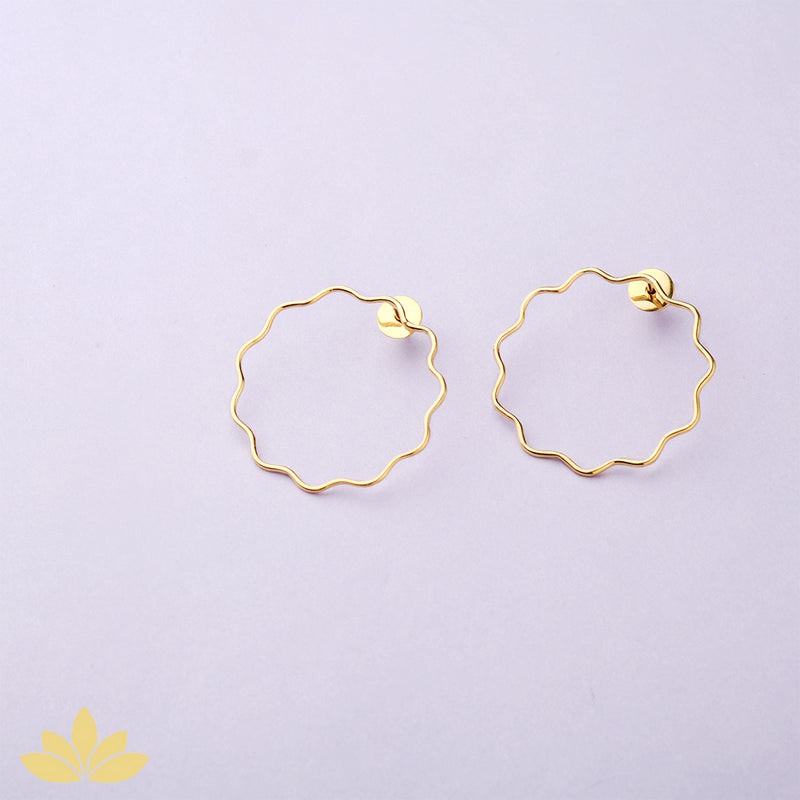 Silver Flower Outline Earrings