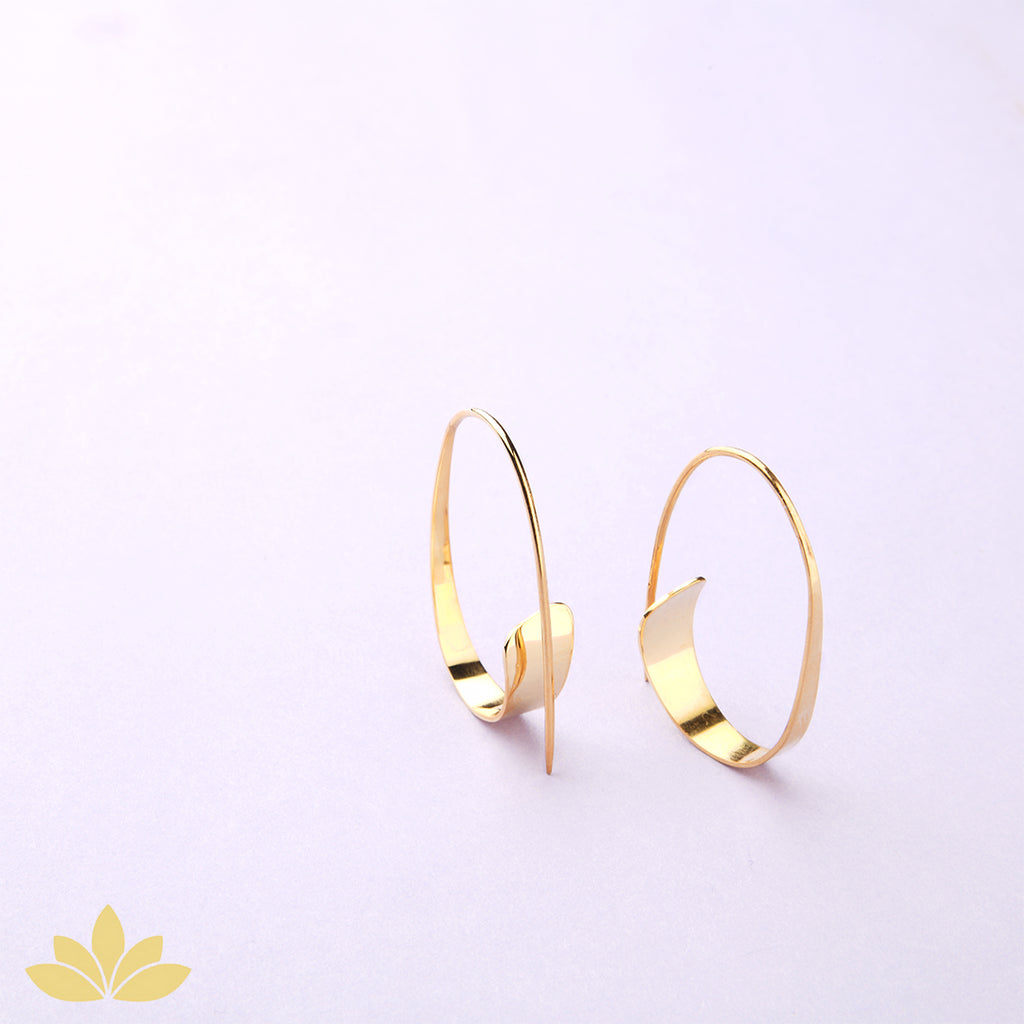 Gold Oval Slide-On Hoops