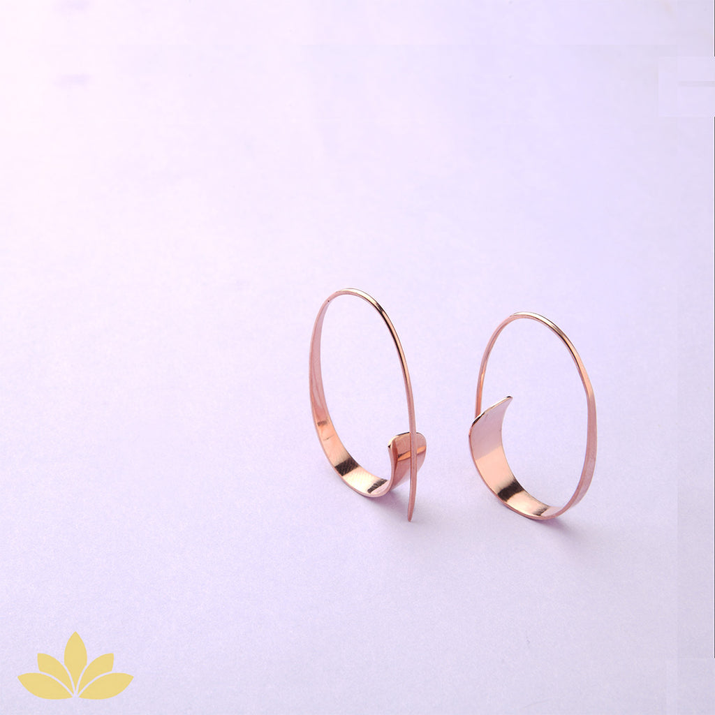 Rose Gold Oval Slide-On Hoops