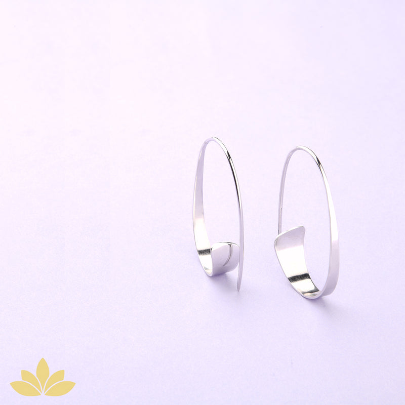 Rose Gold Oval Slide-On Hoops