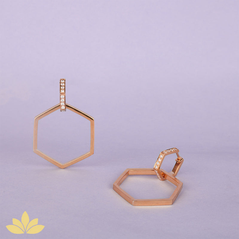 Silver Multi-Purpose Hexagon Earrings