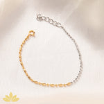 Rice-Round Dual Tone Bracelet