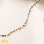 Small-to-Large Cyclinder Dual Tone Necklace