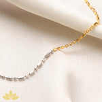 Small-to-Large Cyclinder Dual Tone Necklace