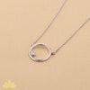 Gold Round Pendant with Single Stone